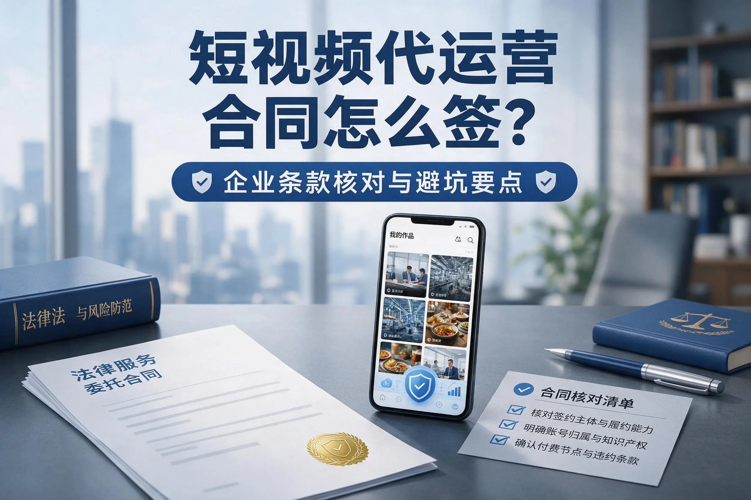 短视频代运营合同怎么签?邢台企业条款核对与避坑要点