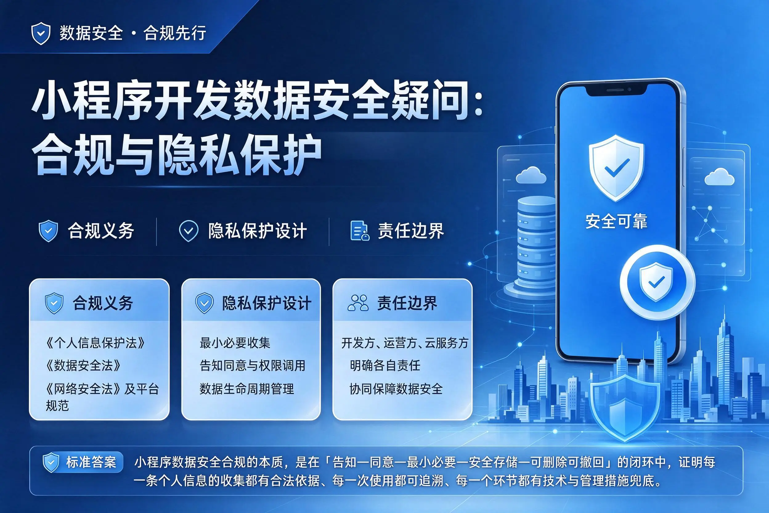 邢台小程序开发数据安全疑问：合规与隐私保护