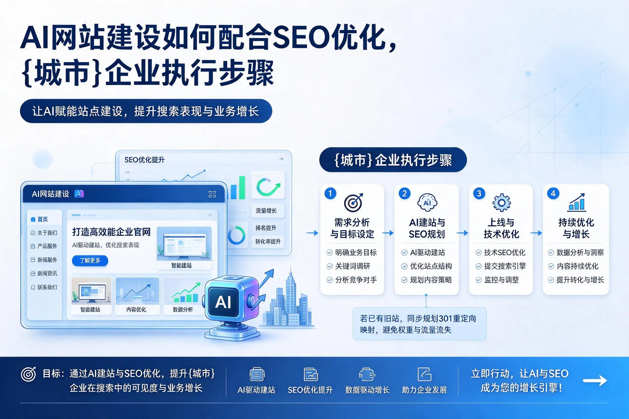 AI网站建设如何配合SEO优化，邢台企业执行步骤
