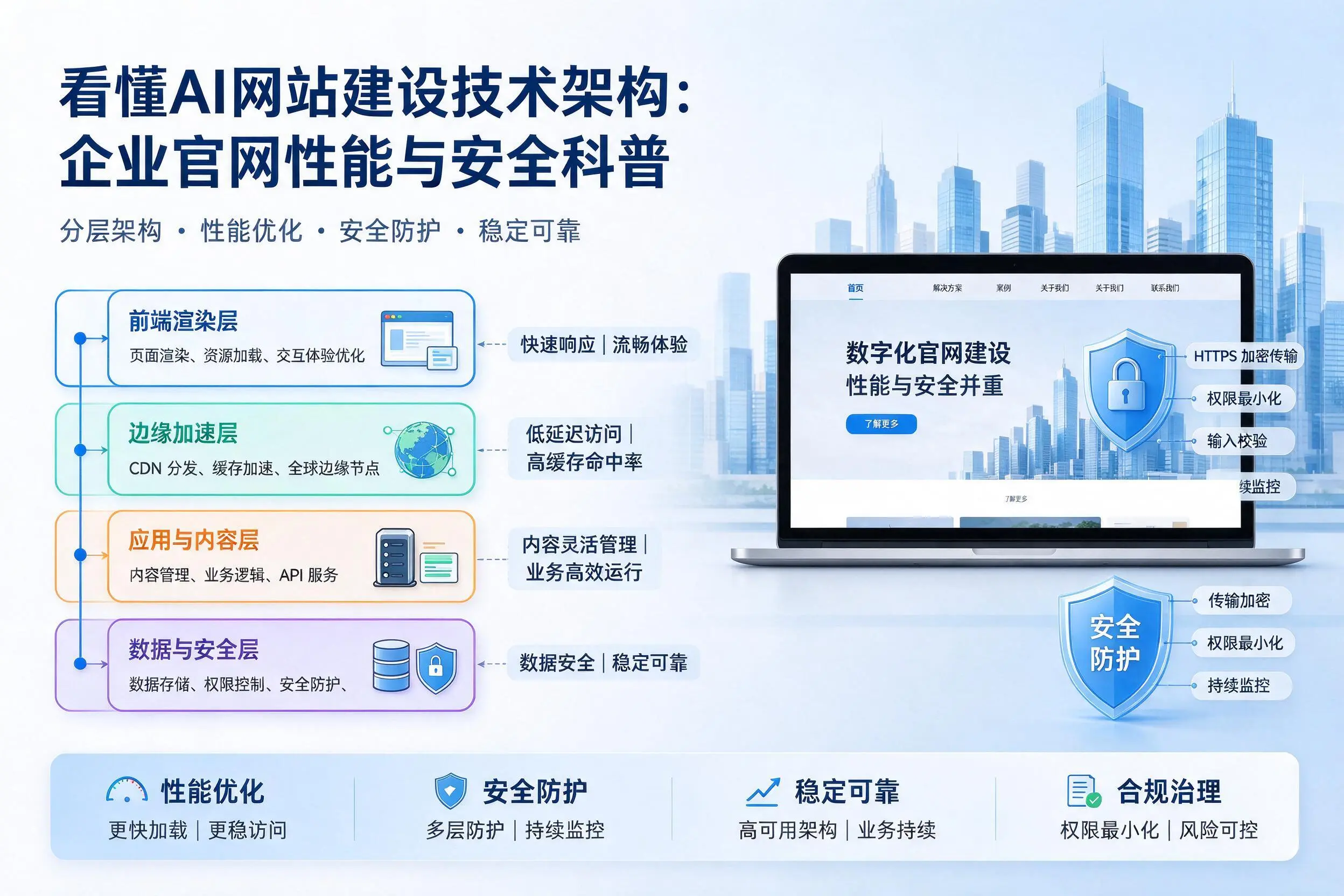 看懂AI网站建设技术架构：邢台企业官网性能与安全科普
